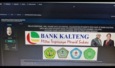 Data Mahasiswa diBank Kalteng Bocor dan Diduga Dijual  di Darkweb