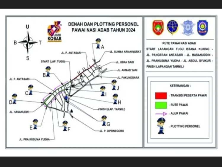 " DISHUB KOBAR DAN PIHAK TERKAIT BERSINERGI SUKSESKAN PAWAI NASI ADAB HUT KOBAR KE-65 DENGAN REKAYASA LALU LINTAS  "
