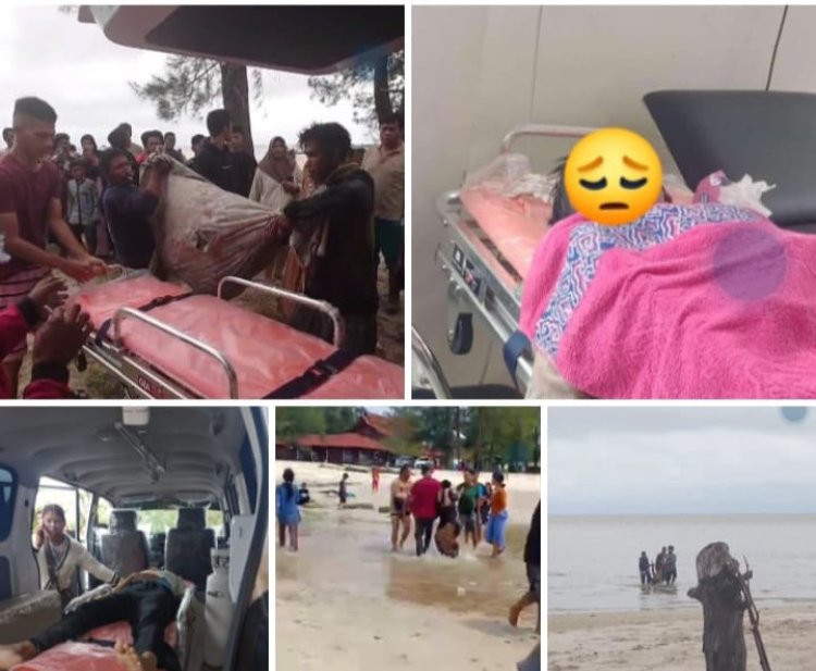 " ARUS DERAS DI PANTAI INDAH BERUJUNG PETAKA : EMPAT ANAK TERSERET ARUS, SATU TEWAS DALAM TRAGEDI WISATA DI DESA TELUK BOGAM "